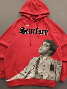 Reason x Scarface Tony Montana Graphic Hoodie - Red - Size XL